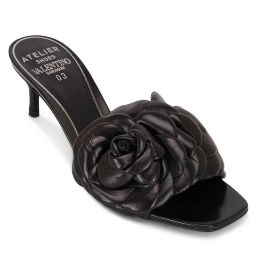 Valentino Black Floral Heels